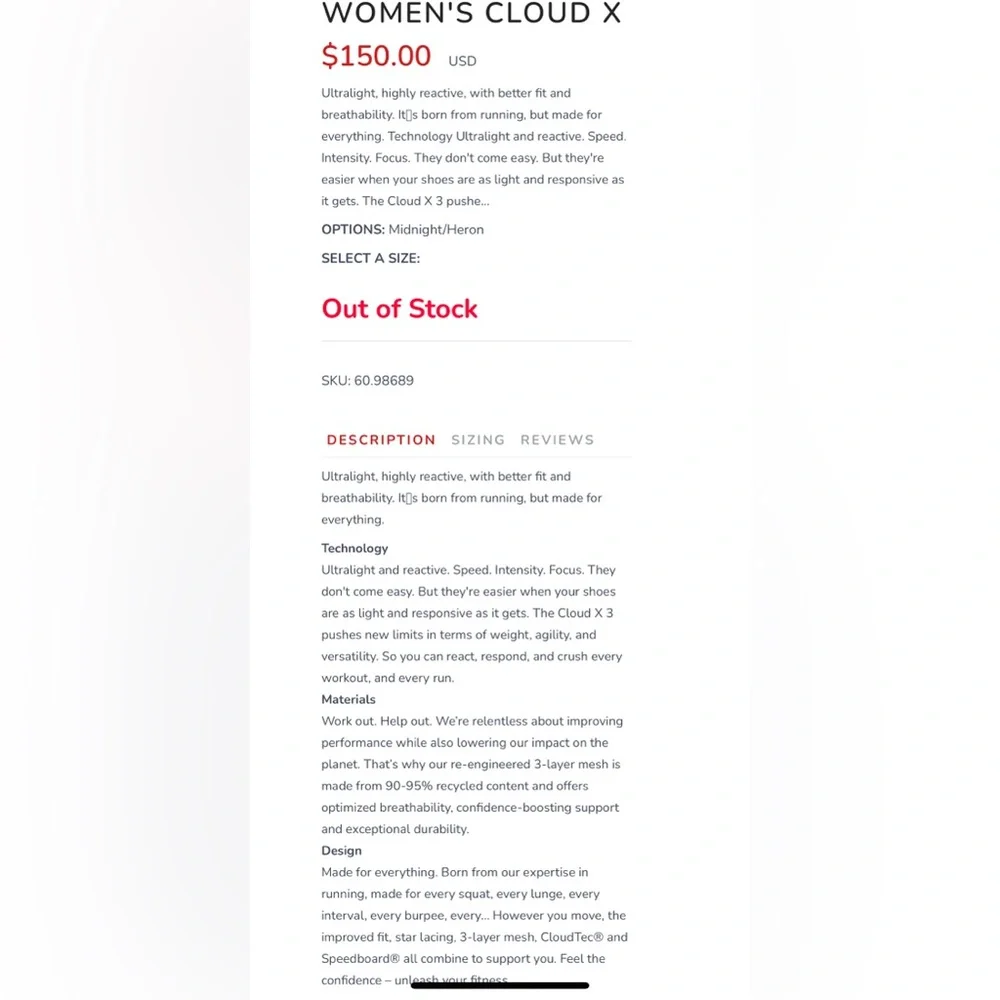 On Cloud Women's Cloud X 3 Athletic Shoes Size 9.5 - Picture 15 of 15